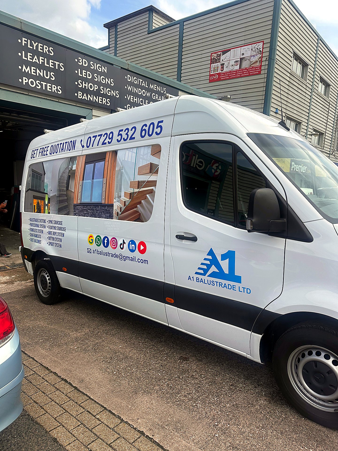 A1 Balustrade fleet van graphics