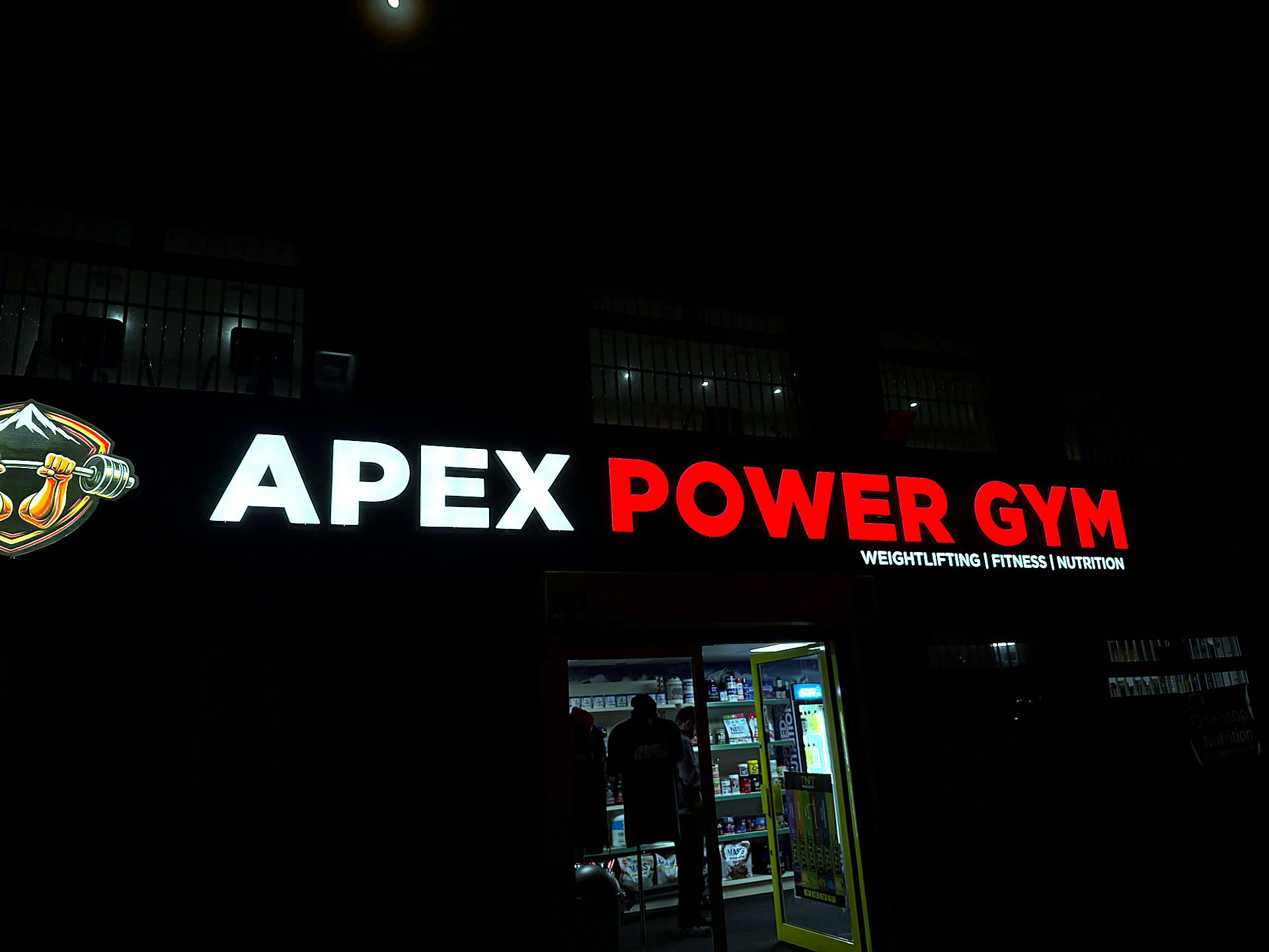 Apex Power Gym illuminated sign