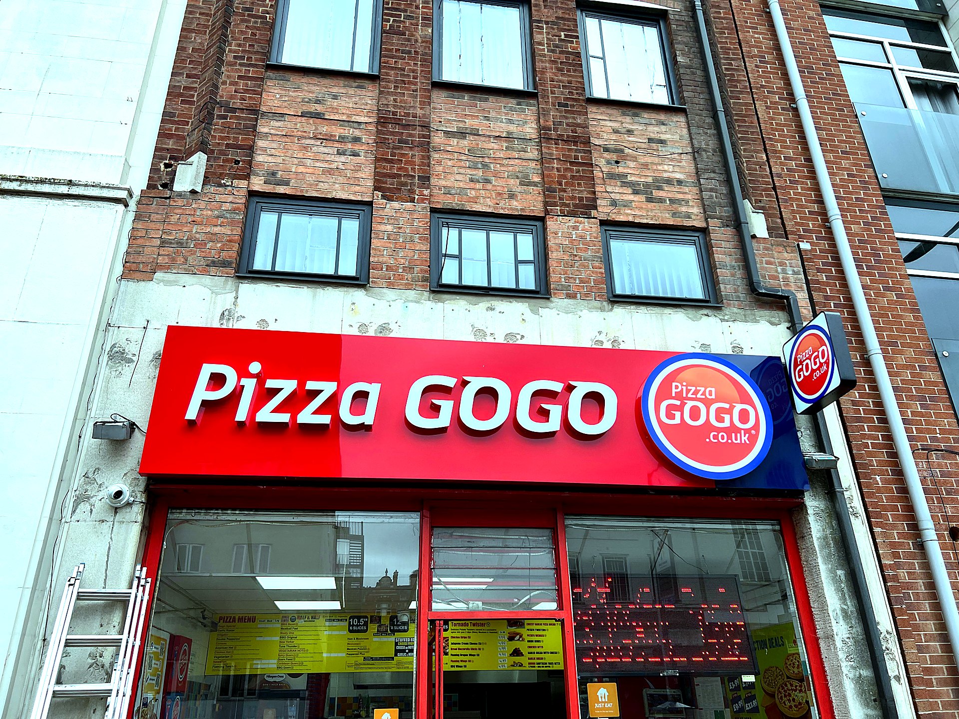 Pizza GoGo illuminated fascia sign
