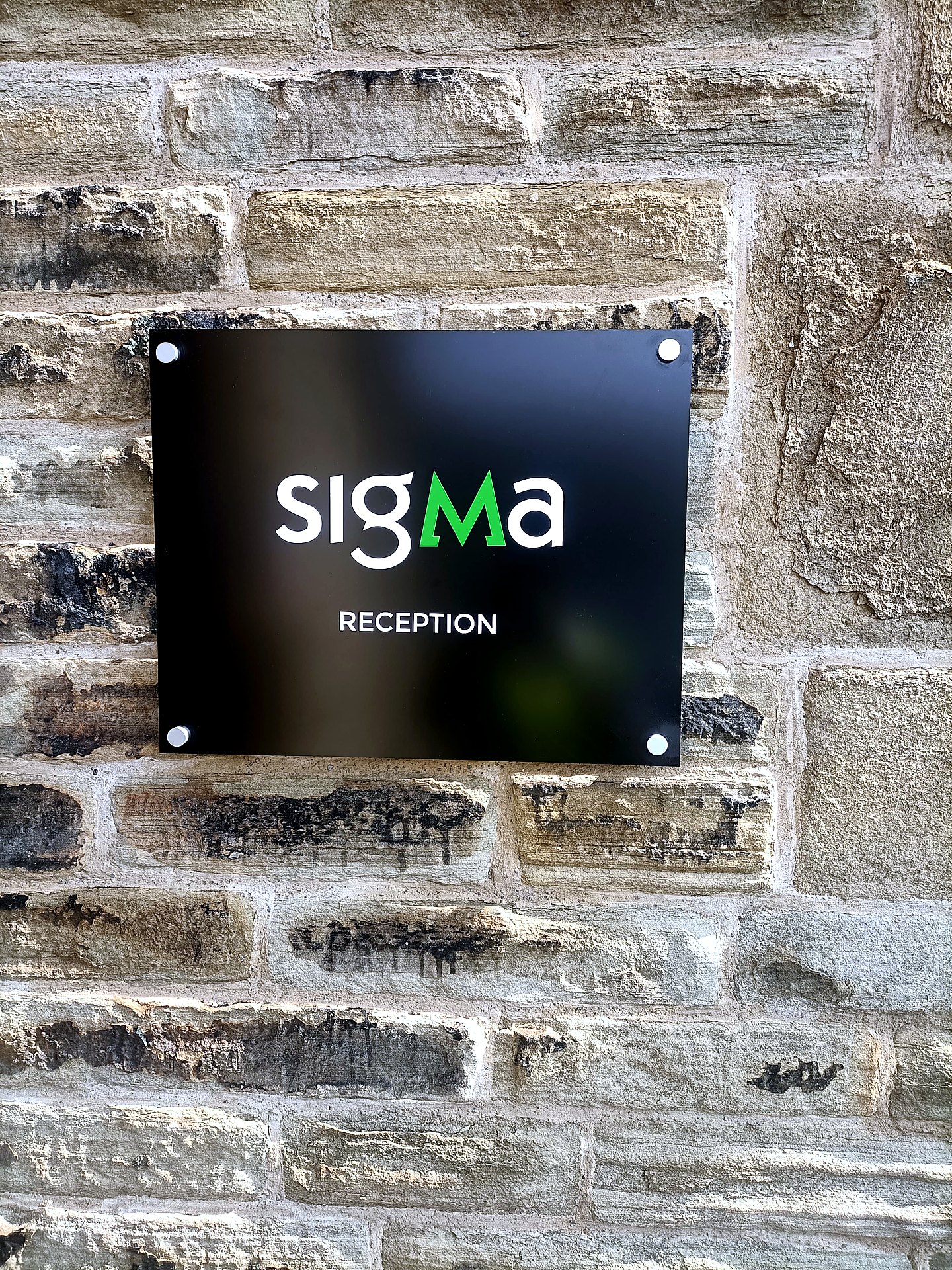 Sigma reception acrylic sign