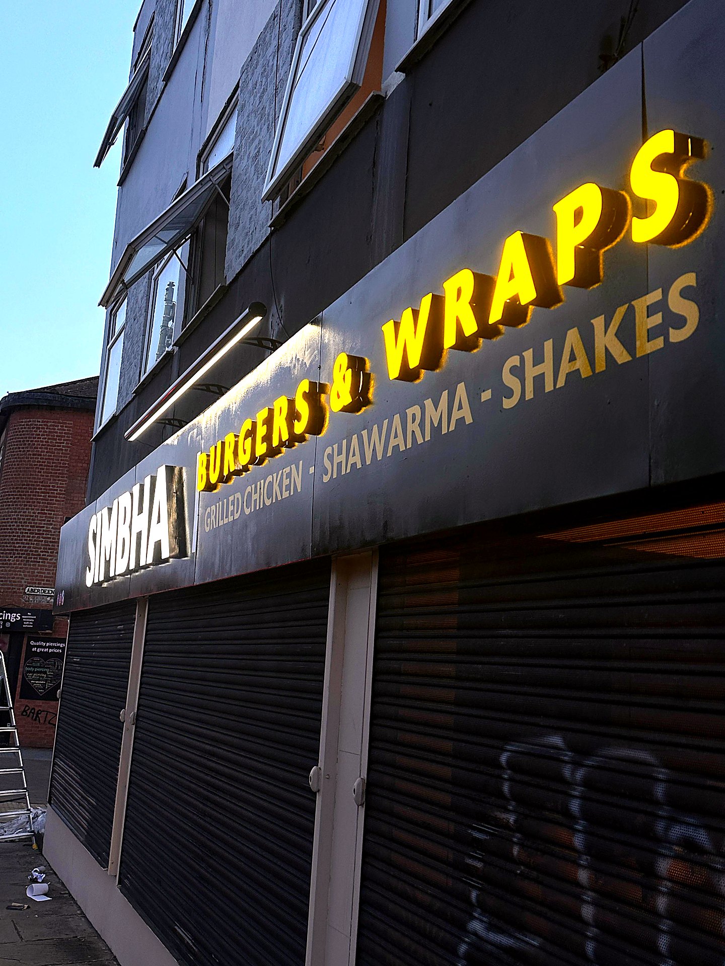Smashaa Burgers & Wraps illuminated sign