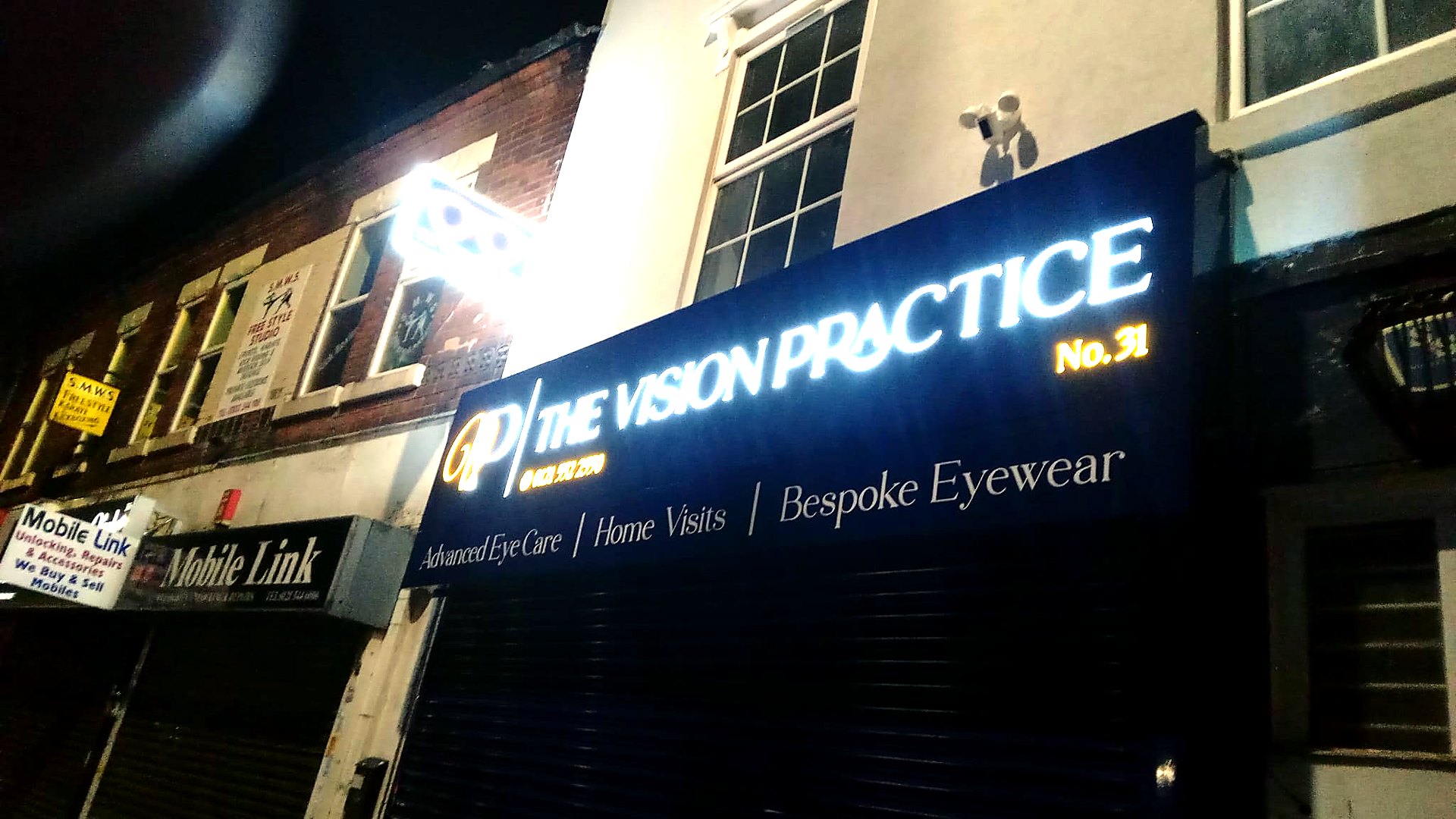 The Vision Practice illuminated 3D letters